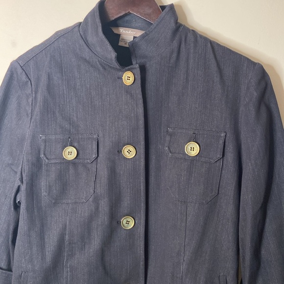 TANJAY Button Front 3/4 Sleeve Denim Jacket - Picture 3 of 13